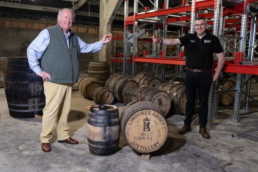 Drew McKenzie Smith and Gary Haggart of Lindores Abbey Distillery.