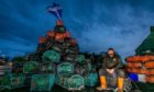 Fife fisherman, Finlay Innes has created a huge Christmas tree made out of more than 150 creel baskets at his home in St Monans.