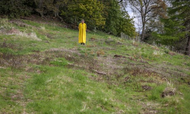 Andrew Threipland at the site near Fingask Castle