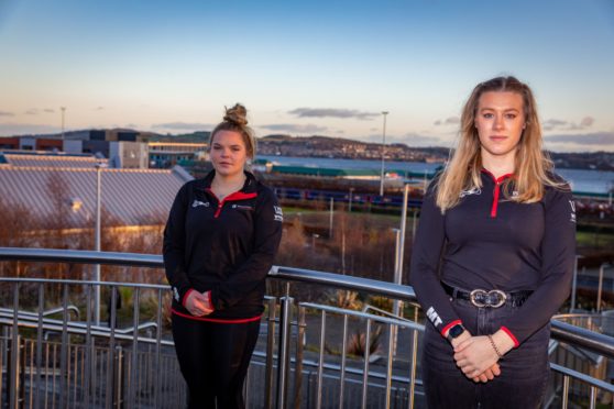 Gerri Stanley (19) (Social Media Coordinator) and Merryn Thomson (21) (President) of Dundee University Swimming & Waterpolo Club