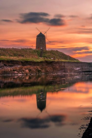 The windmill at St Monans was linked to the salt industry and is a striking reminder of the area's past.