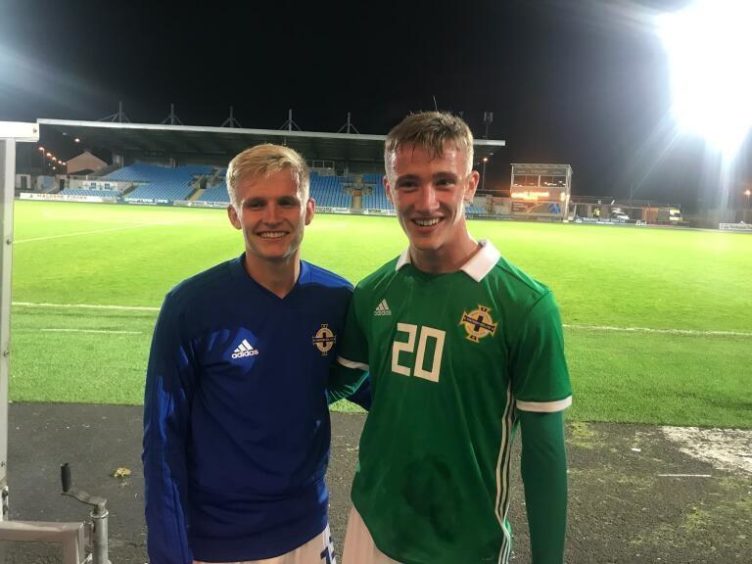 Ali, left, and Lewis McCann together on Northern Ireland youth duty