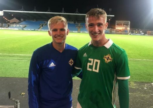 Ali, left, and Lewis McCann together on Northern Ireland youth duty