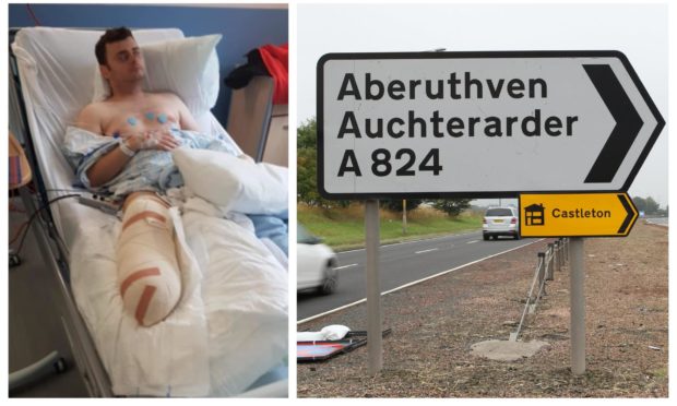 Mark Towler biker has relived the life-changing night where he lost a leg when a speeding driver crashed into his motorbike on the A9.