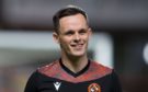 Mandatory Credit: Photo by David Young/Action Plus/Shutterstock (10817846l) Lawrence Shankland of Dundee United during the warm up before the match; Tannadice Park, Dundee, Scotland; Scottish Premiership Football, Dundee United versus Livingston. Dundee United v Livingston, Scottish Premiership, Football, Tannadice Park, Dundee, Scotland, UK - 02 Oct 2020