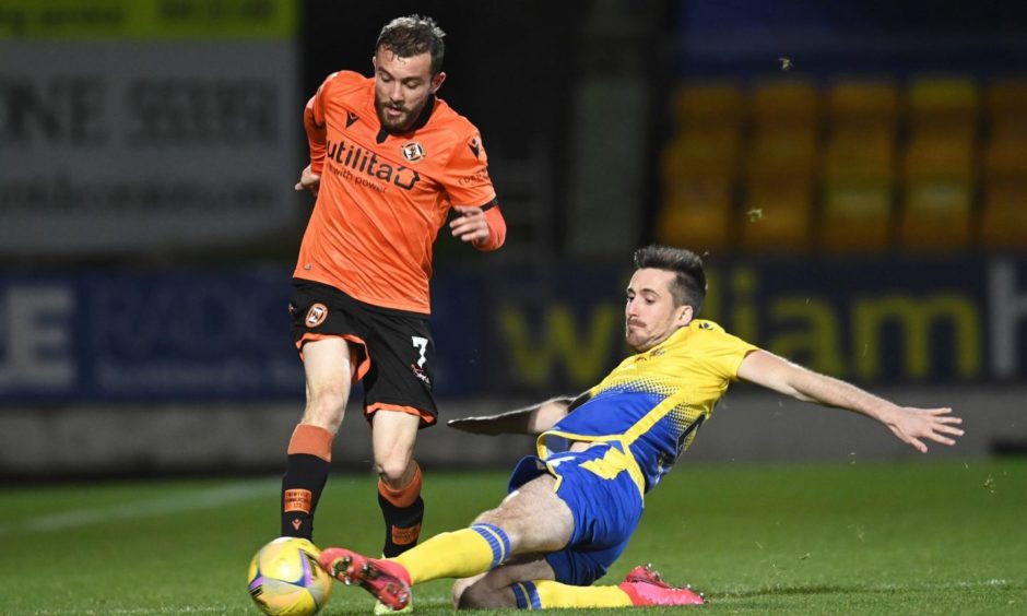 Dundee United winger Paul McMullan in action against St Johnstone.