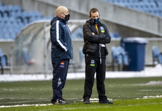 Head coaches Richard Cockerill (l) and Danny Wilson before Saturday's 1872 Cup game at Murrayfield.