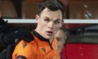 DUNDEE, SCOTLAND - JANUARY 12: Dundee United's Lawrence Shankland celebrates making it 2-2 during the Scottish Premiership match between Dundee United and St Johnstone at Tannadice Park on January 12, 2021, in Dundee, Scotland. (Photo by Ross Parker / SNS Group)