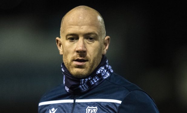 ARBROATH, SCOTLAND - JANUARY 22: Dundee Midfielder Charlie Adam warms up during a Scottish Championship match between Arbroath and Dundee  at Gayfield Park, on January 22, 2021, in Arbroath, Scotland. (Photo by Mark Scates / SNS Group)