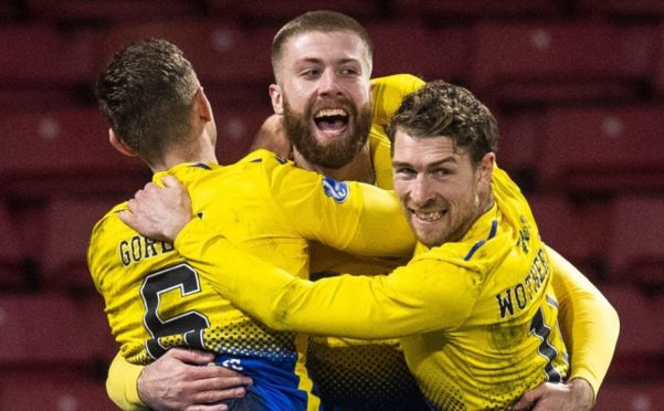 Shaun Rooney celebrates his goal.