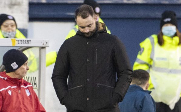 James McPake during the defeat to Raith.