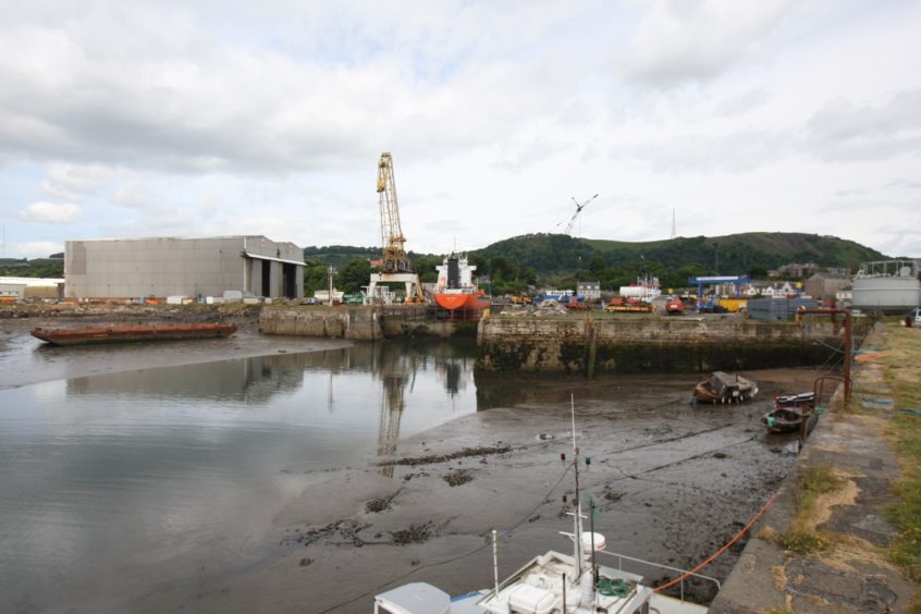 General view of Burntisland Harbour.