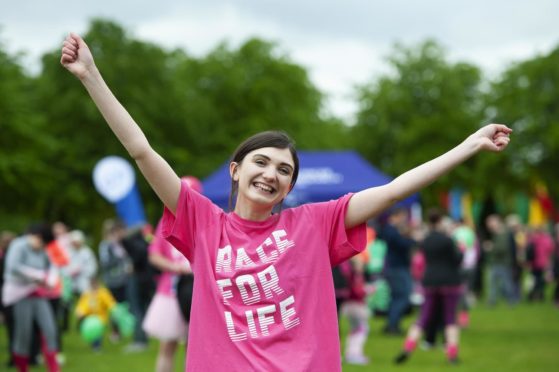 Sara Wilson at a Race for Life event.