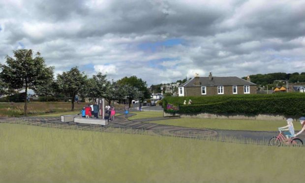 The design of the walkway and cycle path at Castle Green Park, Broughty Ferry