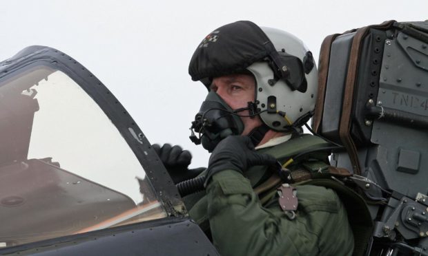 Flight Lieutenant Roy Macintyre on his final sortie in a Tornado F3 at RAF Leuchars in February 2009.