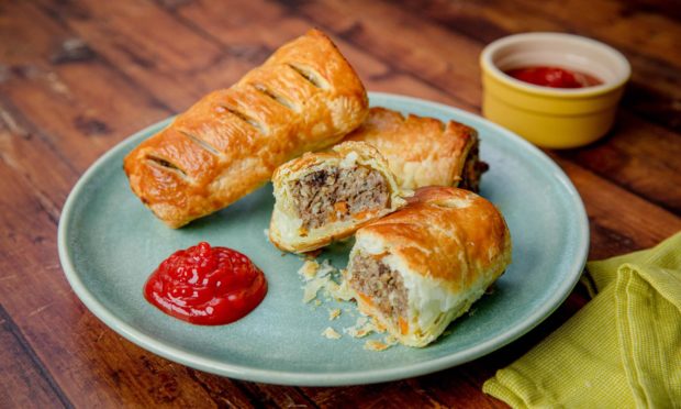 Haggis and sweet potato sausage rolls.