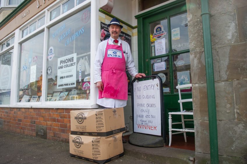 James Pirie at the entrance to his shop Church Street, Newtyle. Kim Cessford / DCT Media.