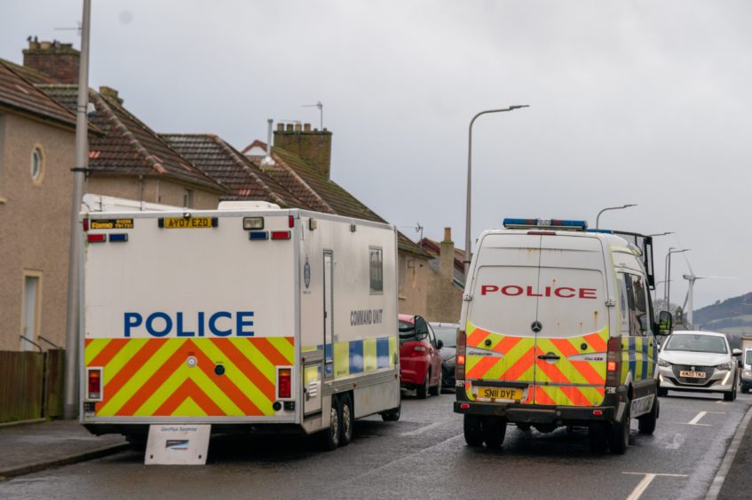 Police activity in Kinglassie on Wednesday