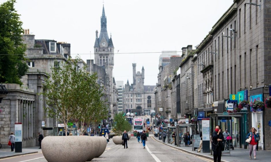 Union Street, Aberdeen, during the local lockdown in August.