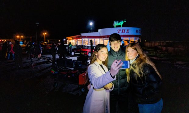 Gabi Farquharson (aged 13), Ollie Farquharson (aged 18) and Holly Farquharson (aged 16) - the children of The Horn owner Kenny Farquharson - who will appear in the film as extras.