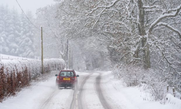 The A823 Glendevon Rd was scenic with the snowfall.