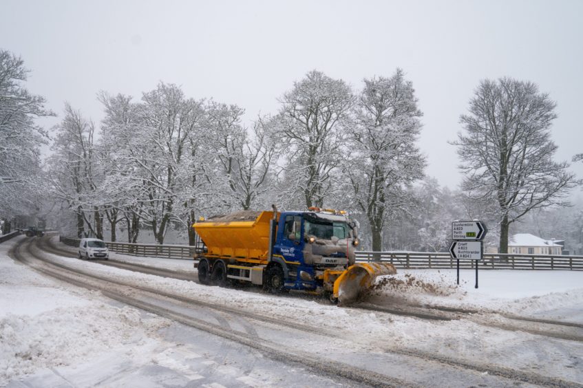 A tractor on the A823 by Gleneagles.