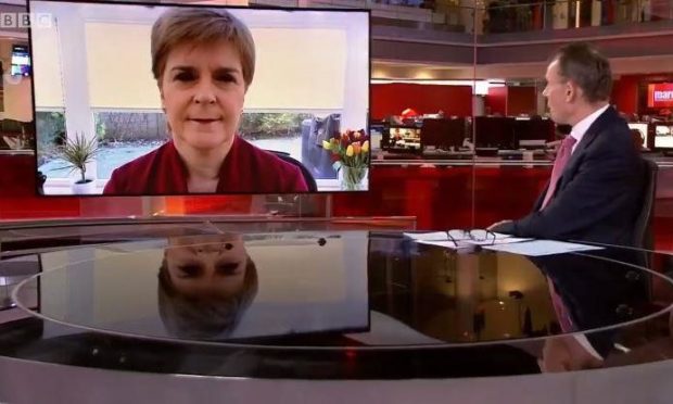 Nicola Sturgeon appearing on the BBC's Andrew Marr Show