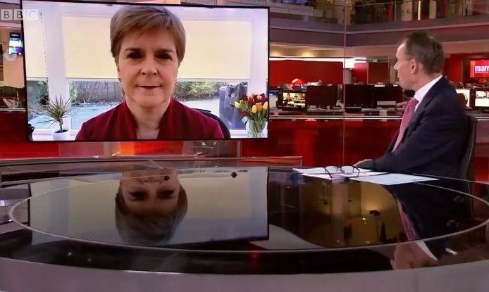 Nicola Sturgeon appearing on the BBC's Andrew Marr Show
