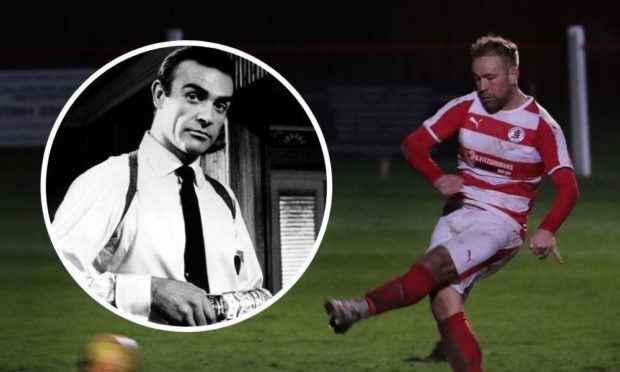 Sir Sean Connery and Bonnyrigg Rose's top scorer this season, Lee Currie.