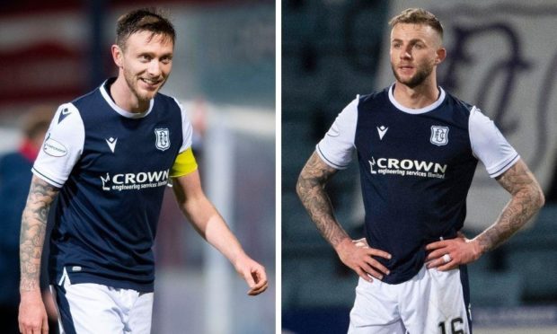 Dundee defenders Jordan McGhee and Christie Elliott.