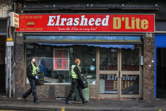 Police at the scene of the blaze in Perth