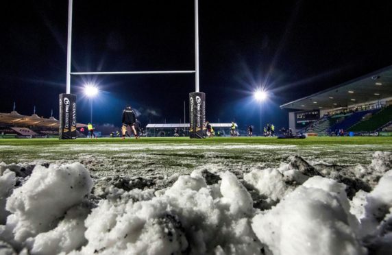 Even Scotstoun's all-weather pitch froze this winter.