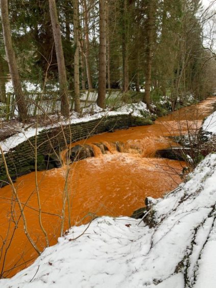 Some in the town have renamed the burn the 'Irn Bru Burn' because of its colour.