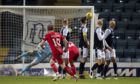 Dunfermline's Declan McManus makes it 3-3 in stoppage time on December 19.