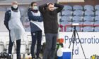 Dundee manager James McPake looks frustrated against Queen of the South.