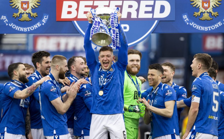 St Johnstone ace Liam Gordon lifts Betfred Cup.