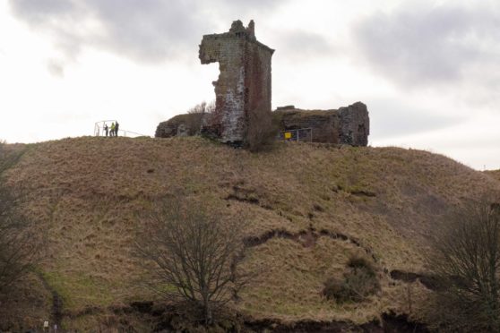 The latest landslips have left Red Castle teetering over Lunan Bay