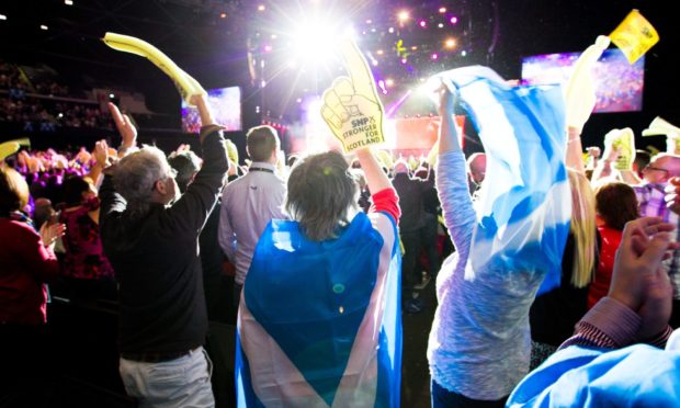 An SNP party conference at the SSE Hydro, Glasgow, in 2014.