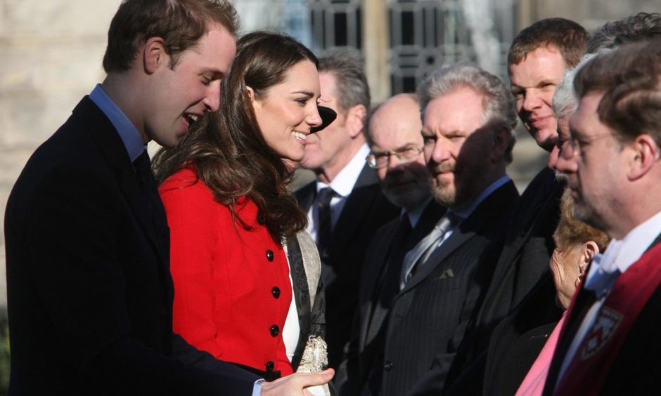 A later visit by Prince William and Kate Middleton visit to St Andrews University