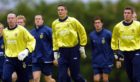 (L-R) Derek Soutar, Craig Gordon and Allan McGregor in Scotland U-21 training in 2002.