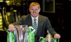 Neil Lennon pictured in 2013 after winning double with Celtic.