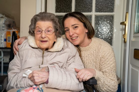 Doreen Tilly at home with great-granddaughter Sonia Dixon.