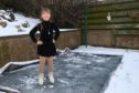Adonia on her homemade ice rink. Picture by Darrell Benns