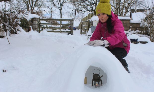 Gayle took advantage of the amazing snow across Scotland and crafted some snow sculptures including this igloo.