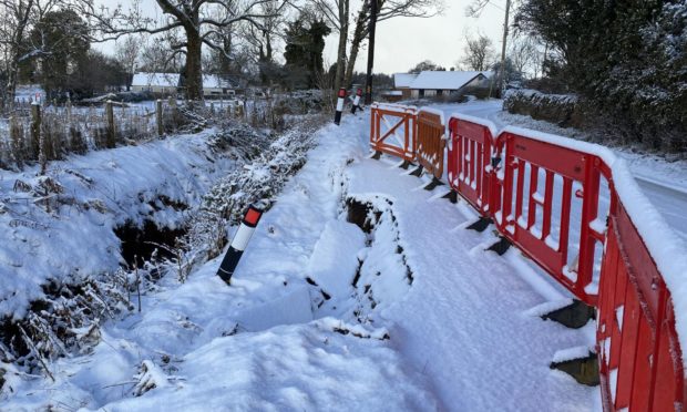 Subsidence on Precinct Street/Pleasance Road, Coupar Angus