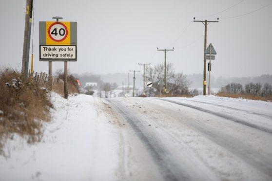 Tricky driving conditions near Colliston.