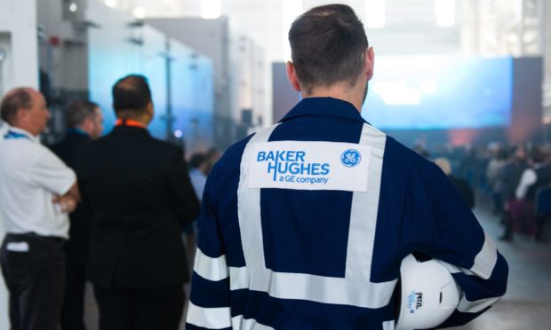 A Baker Hughes worker in 2019.