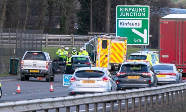 Scene of collision on A90