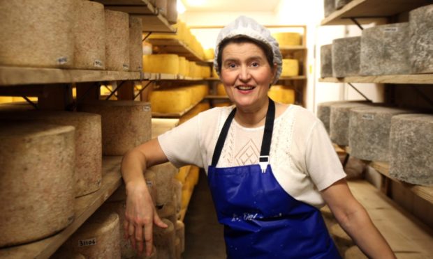 Jane Stewart with the cheese.