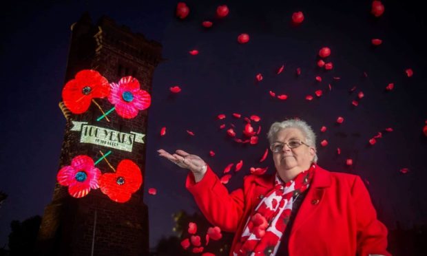 Montrose Poppy Scotland team member Sadie Gillespie at the launch of the 2021 Poppy Pledge.